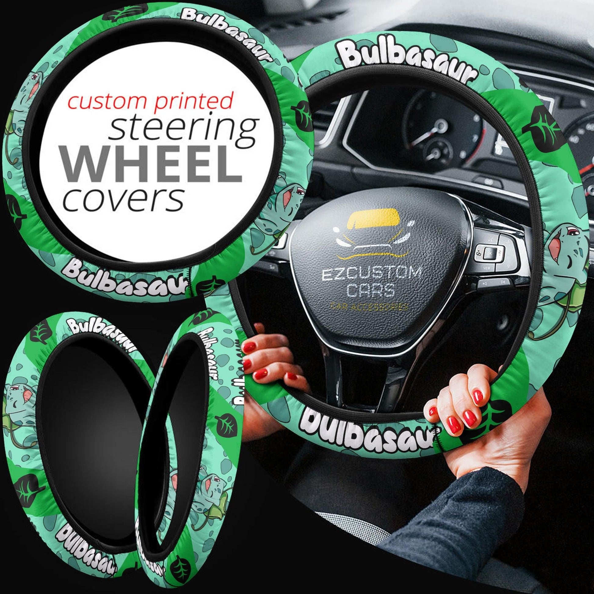 Bulbasaur Pokemon Anime Steering Wheel Cover