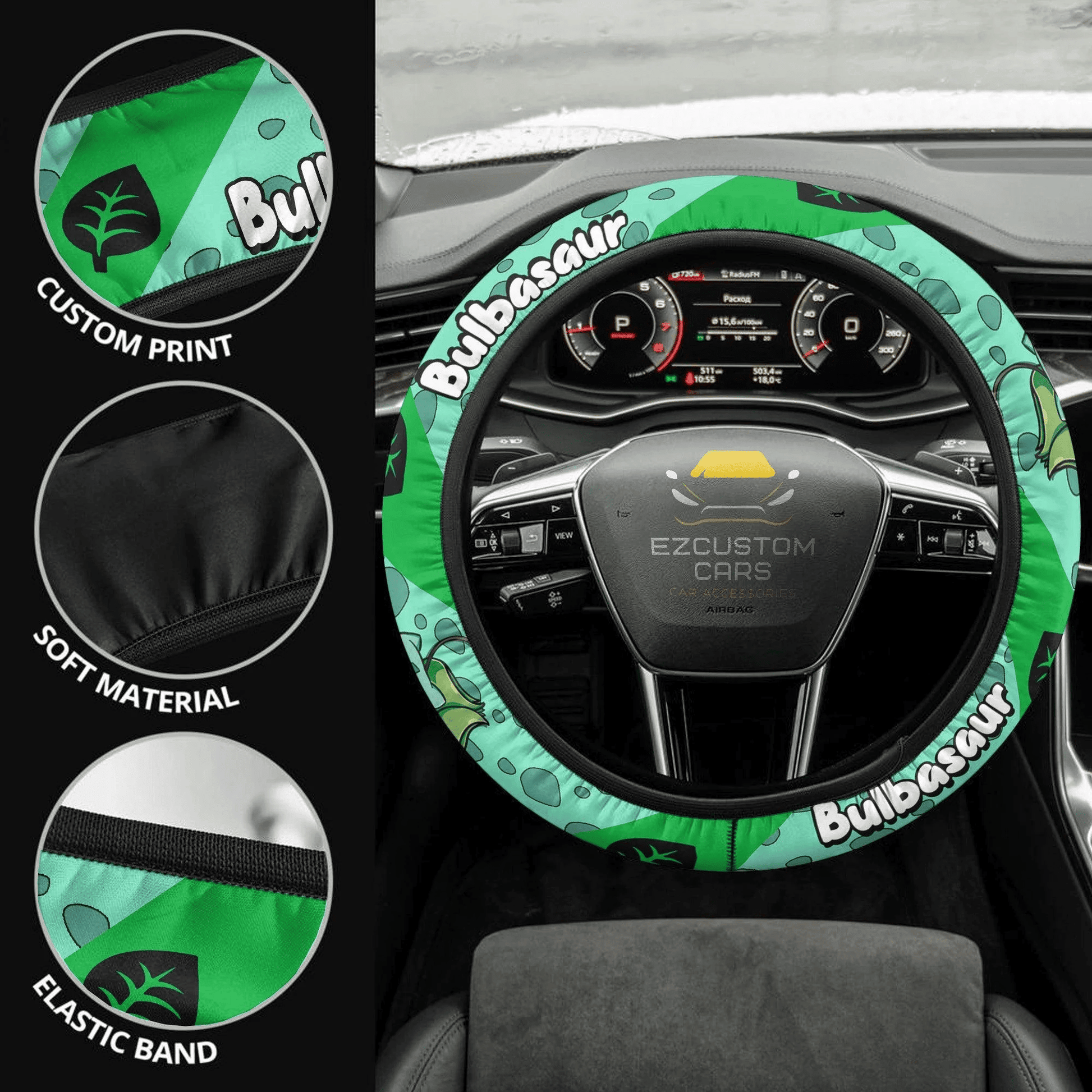 Bulbasaur Pokemon Anime Steering Wheel Cover