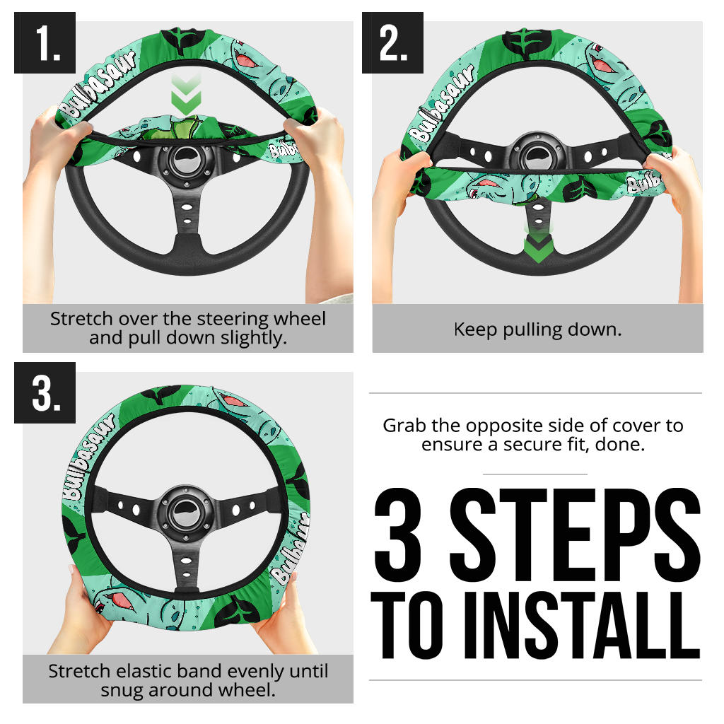 Bulbasaur Steering Wheel Cover