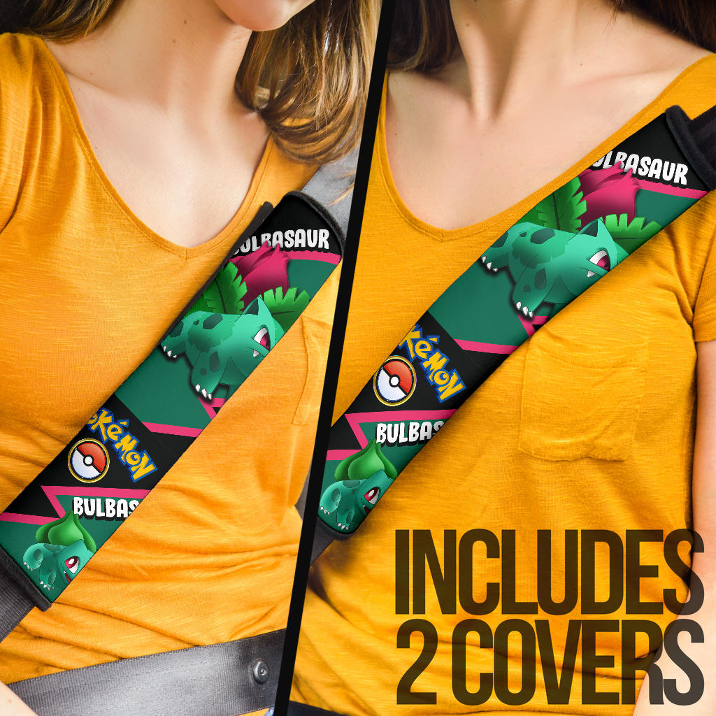 Bulbasaur car seat belt covers Anime Custom Car Accessories
