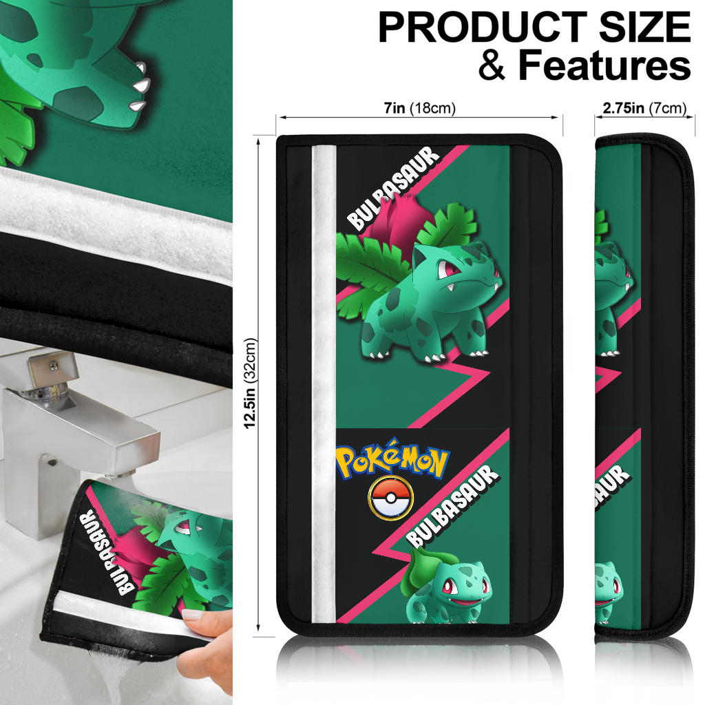 Bulbasaur car seat belt covers Anime Custom Car Accessories