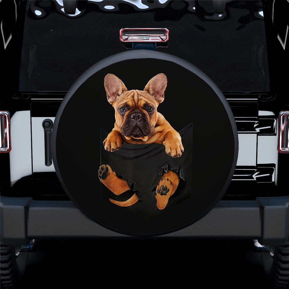 Bull Dog Puppy Hanging Cute Jeep Car Spare Tire Cover