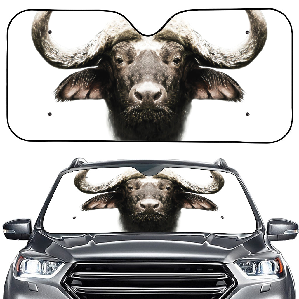 Bull Portrait Print Car Windshield Sun Shade
