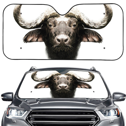 Bull Portrait Print Car Windshield Sun Shade
