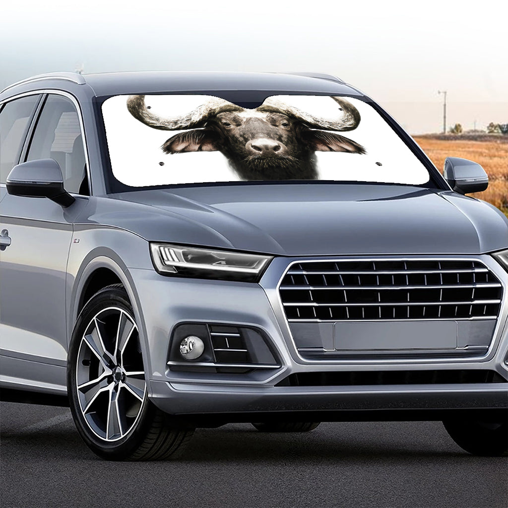 Bull Portrait Print Car Windshield Sun Shade