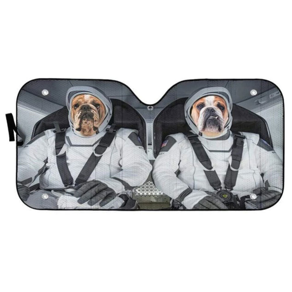 Bulldog Space Shuttle Car Auto Sun Shades Windshield Accessories Decor Gift