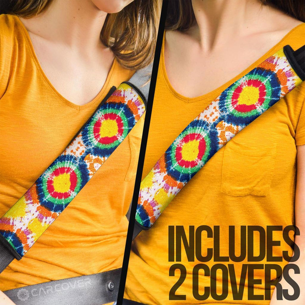 Bulleyes Tie Dye Seat Belt Covers Custom Hippie Car Accessories