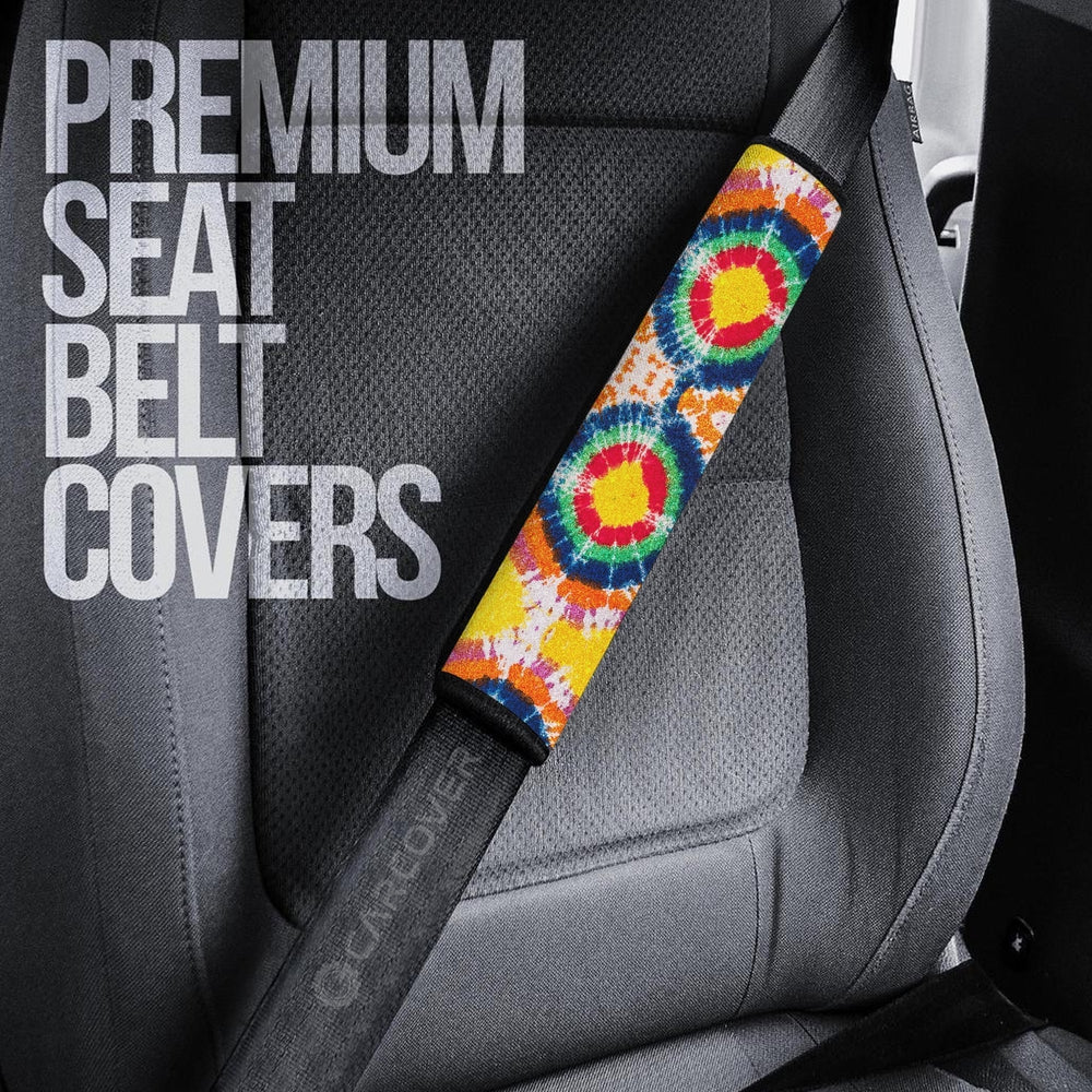 Bulleyes Tie Dye Seat Belt Covers Custom Hippie Car Accessories