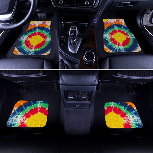 Bullseye Tie Dye Car Floor Mats Custom Hippie Car Accessories