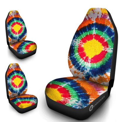 Bullseye Tie Dye Car Seat Covers Custom Hippie Car Accessories