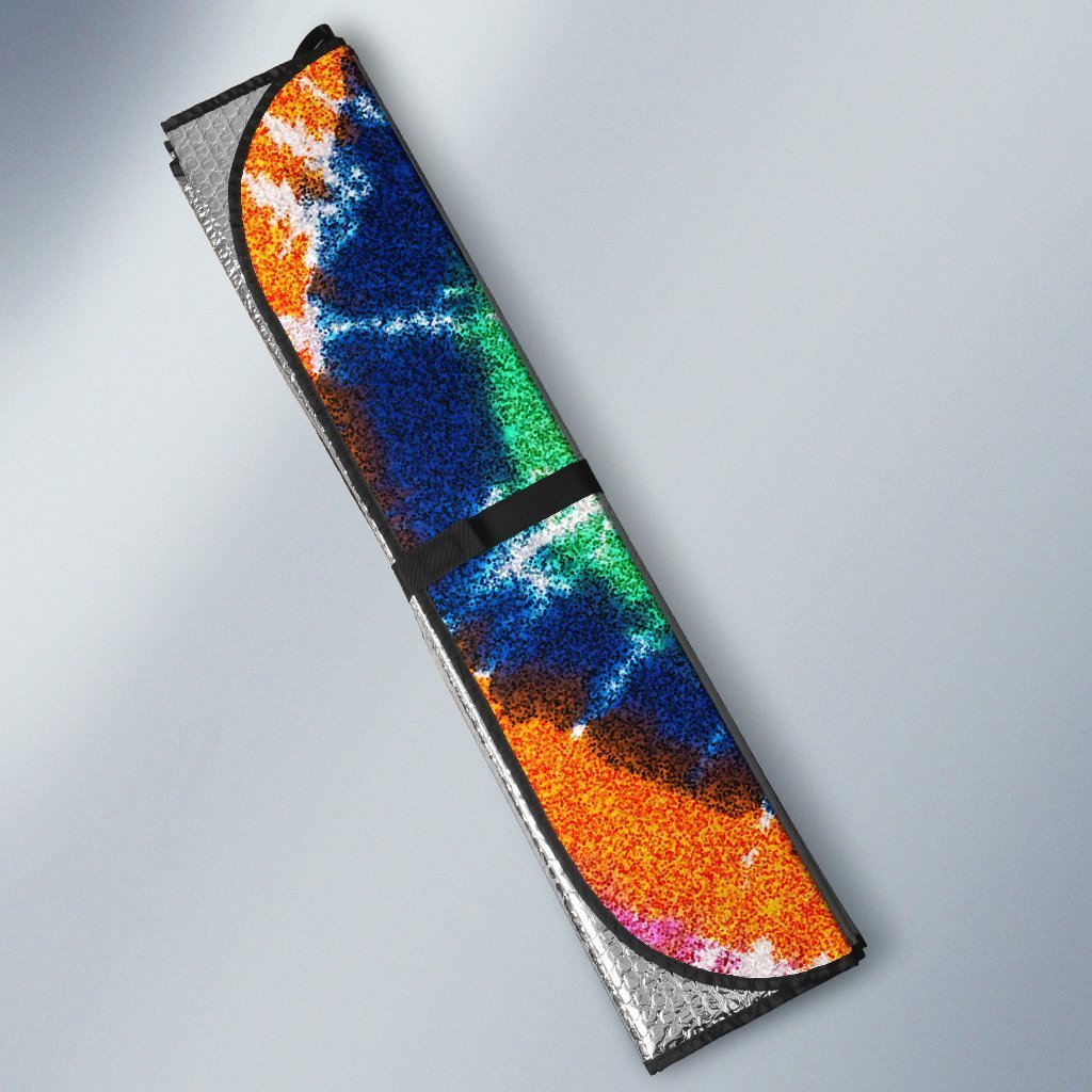Bullseye Tie Dye Car Sunshade Custom Hippie Car Accessories
