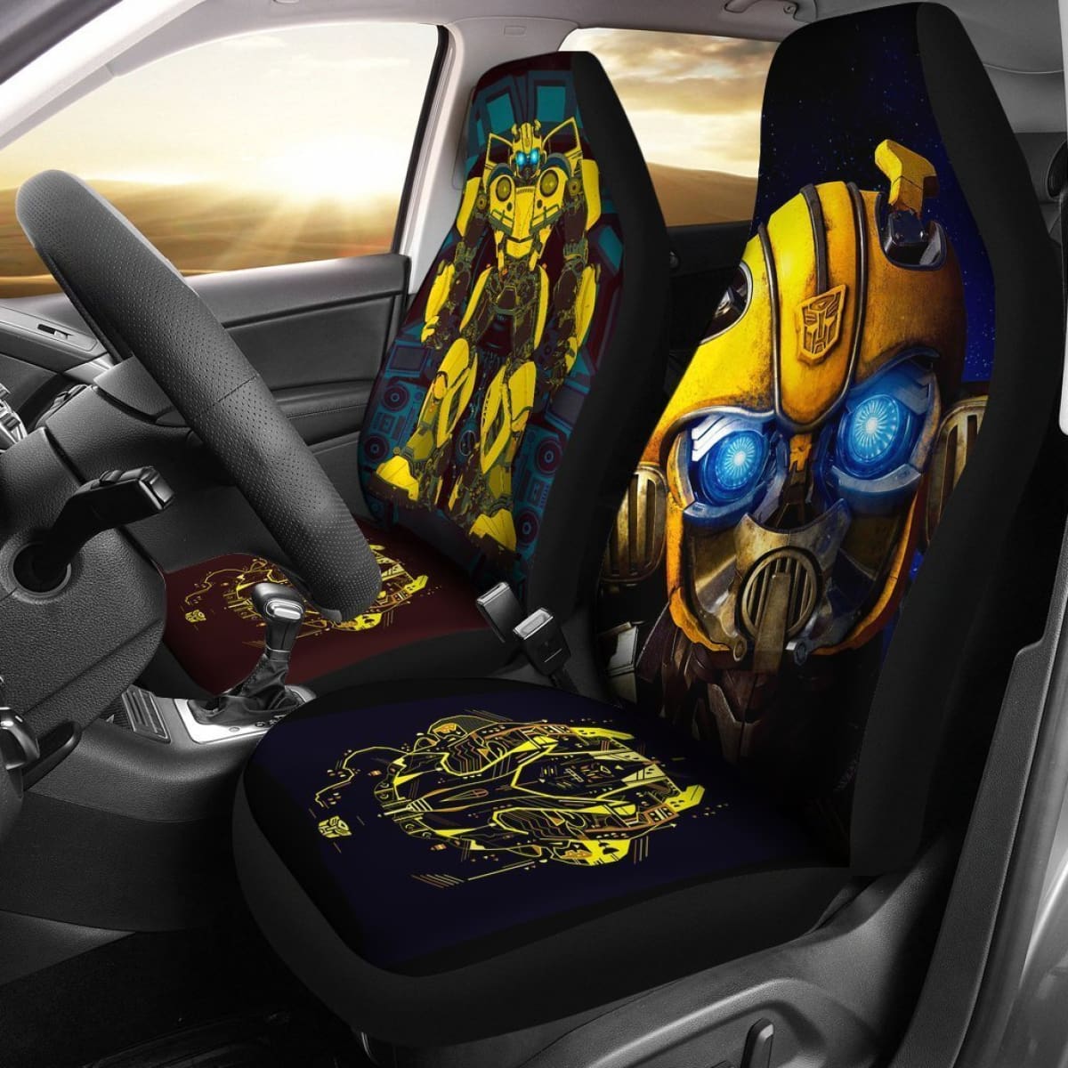 Bumblebee'S Face Transformers Car Seat Covers Lt03 Universal Fit 225721