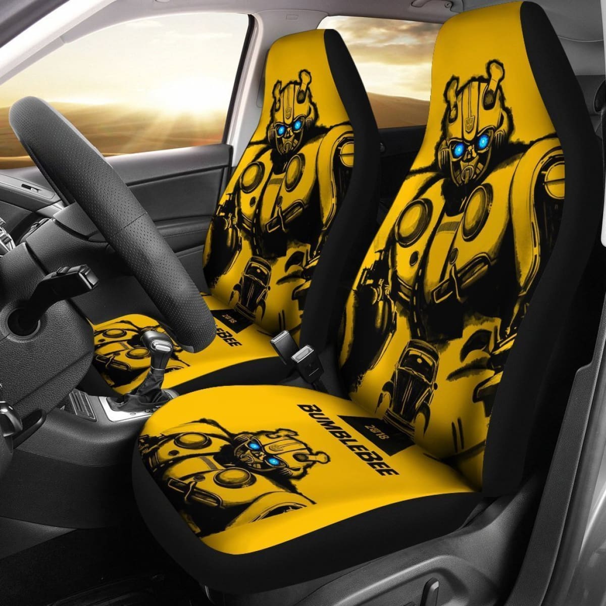 Bumblebee Transformer Yellow Design Car Seat Covers Lt03 Universal Fit 225721