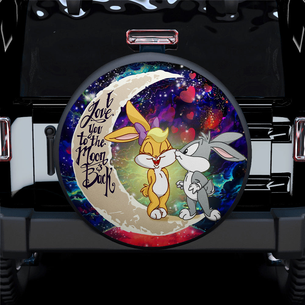 Bunny Couple Love You To The Moon Galaxy Car Spare Tire Cover