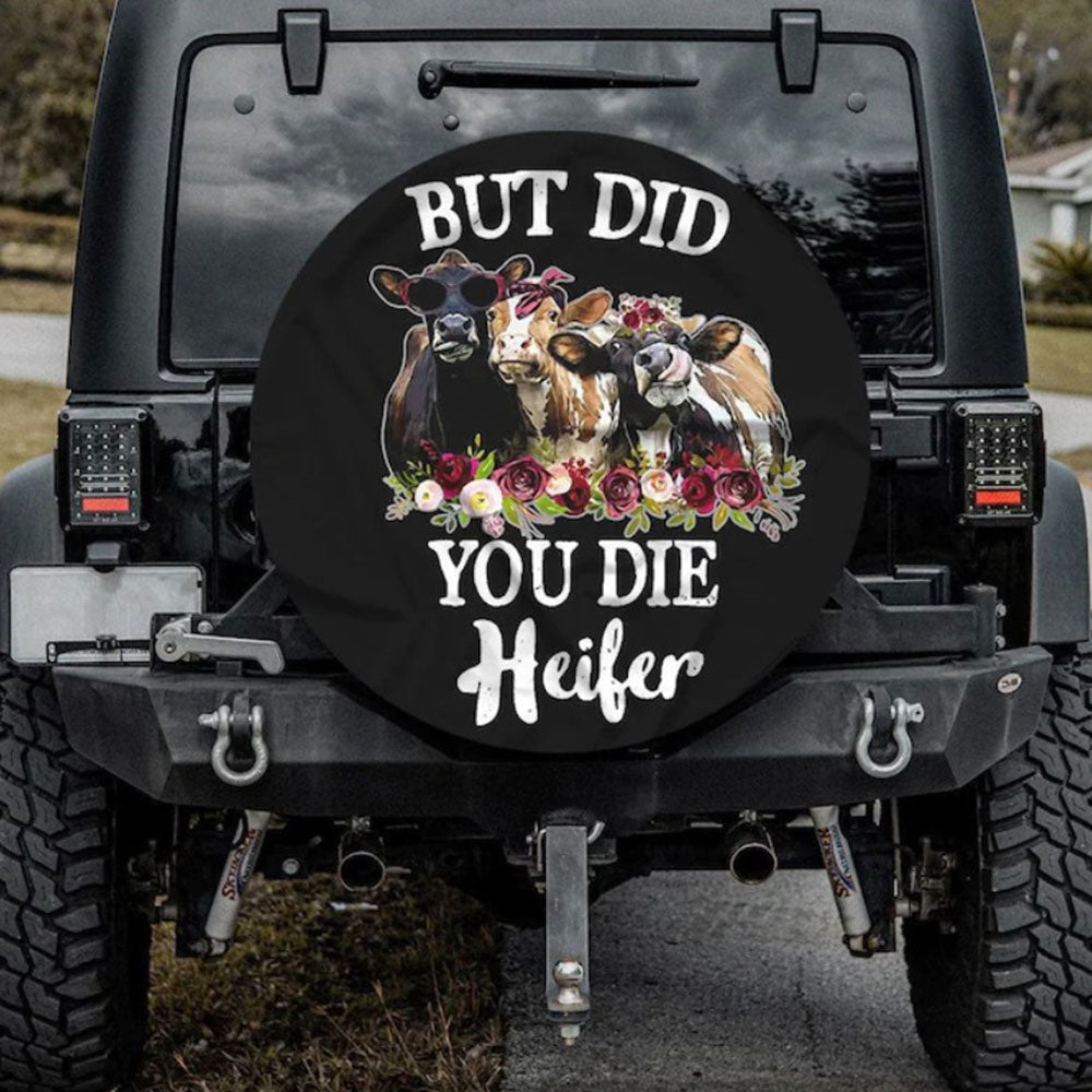 But Heifer, Farm Animals, Covid Camping Car Spare Tire Cover