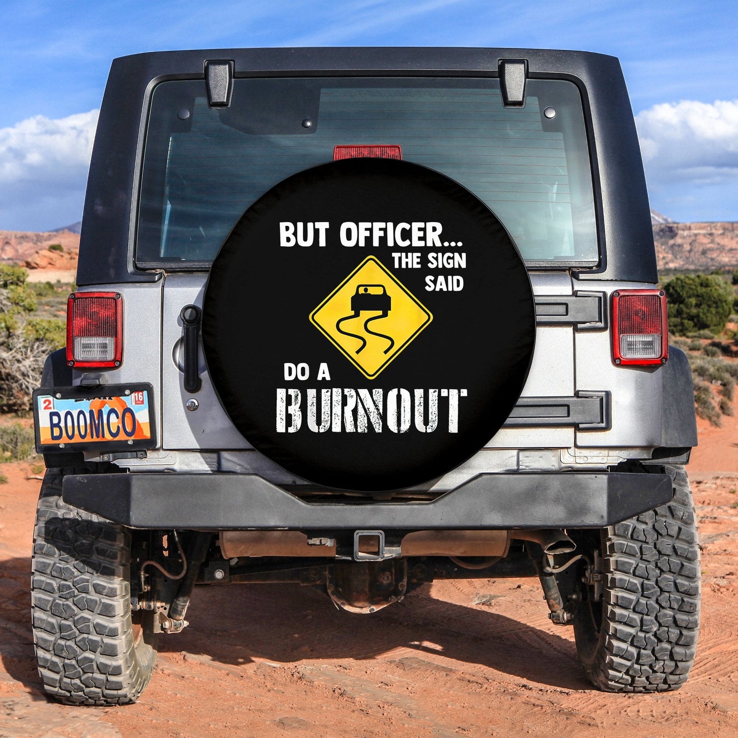 But Officer the Sign Spare Tire Cover