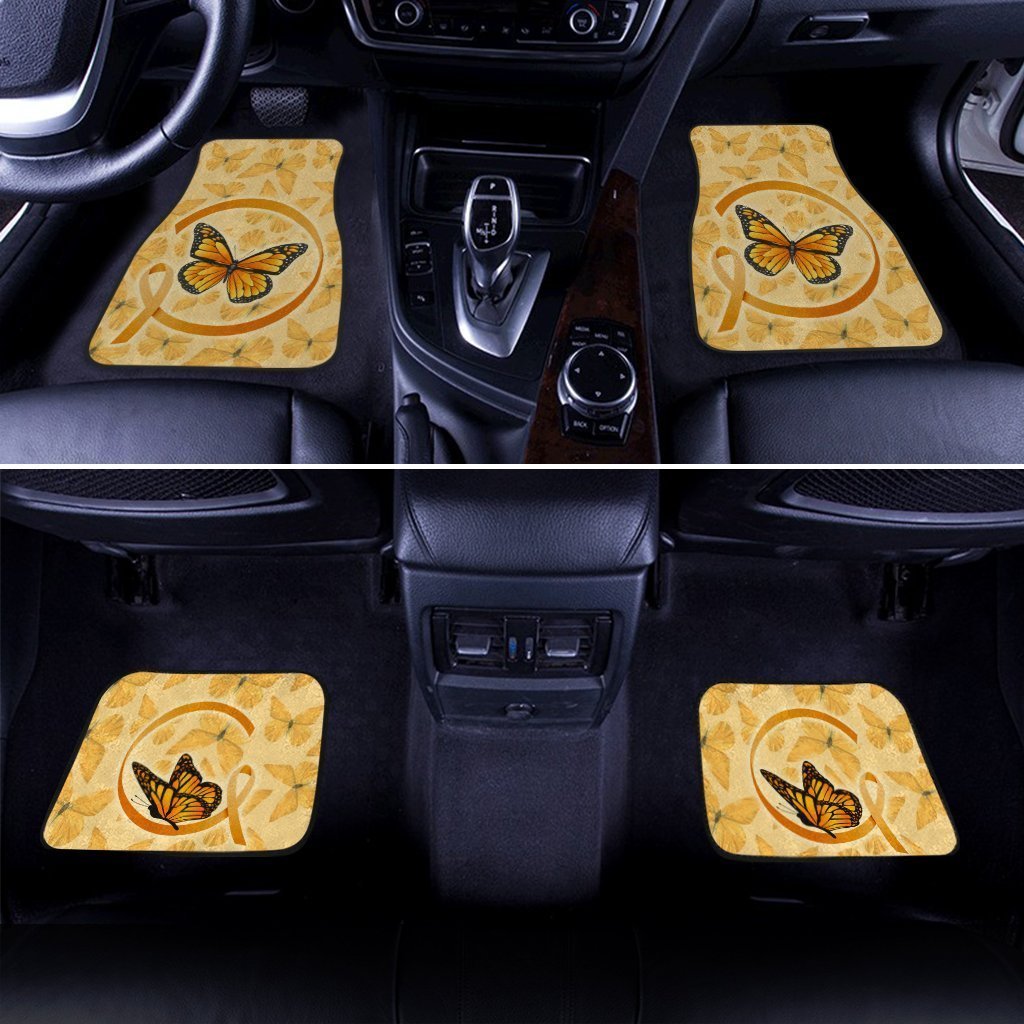 Butterfly Car Floor Mats Custom Apprendix Cancer Car Accessories Meaningful Gift Idea