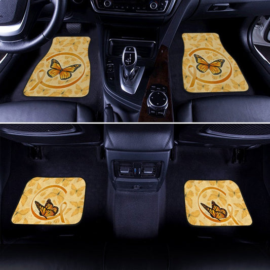 Butterfly Car Floor Mats Custom Apprendix Cancer Car Accessories Meaningful Gift Idea