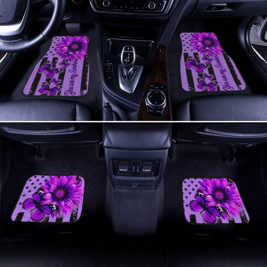 Butterfly Car Floor Mats Custom Purple Sunflower Car Accessories