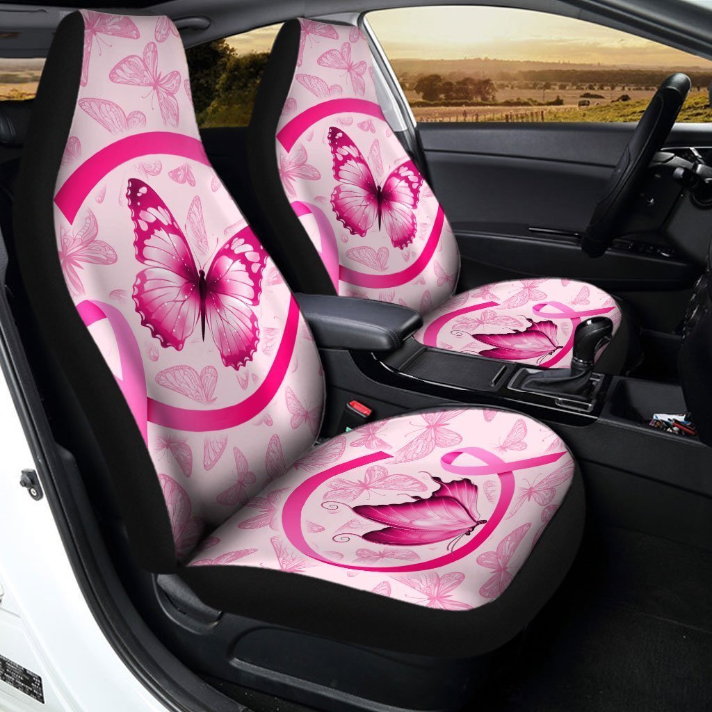 Butterfly Car Seat Covers Custom Breast Cancer Car Accessories Meaningful Gifts