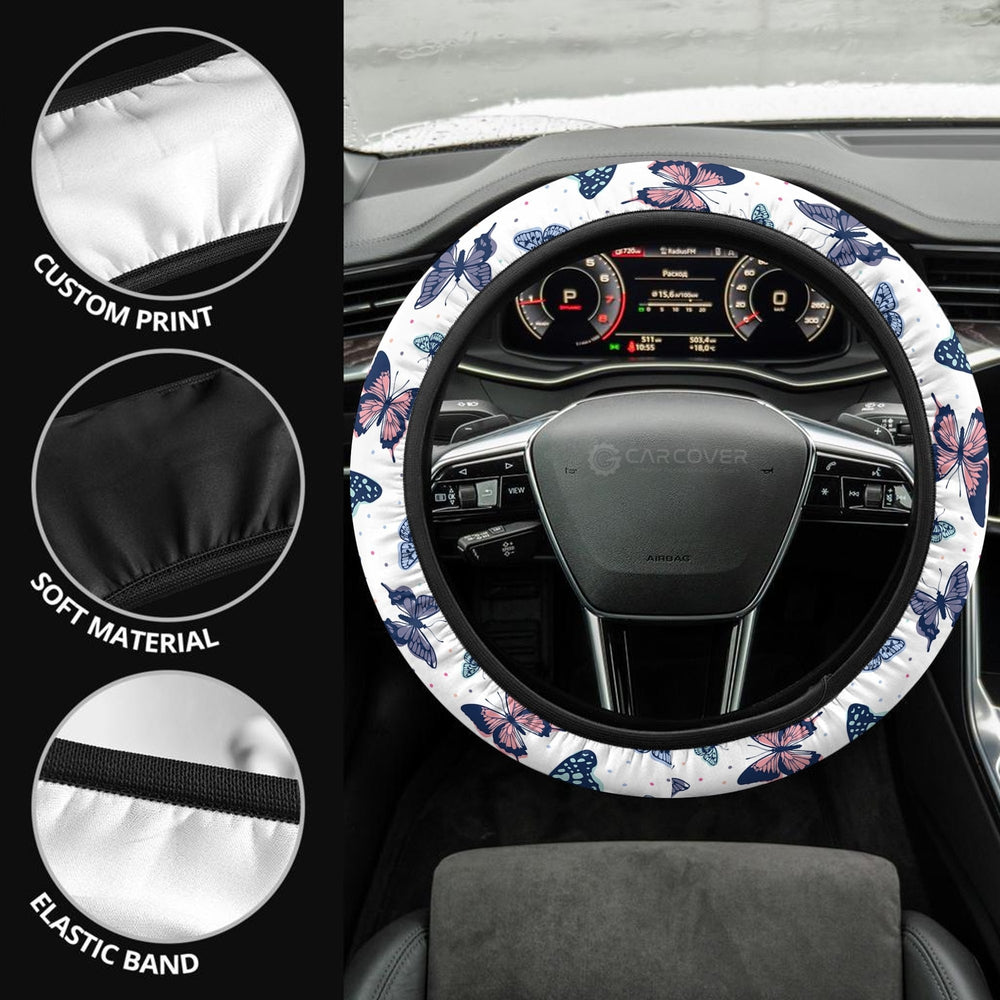 Butterfly Steering Wheel Covers Custom Beautiful Coloring Butterfly Car Accessories