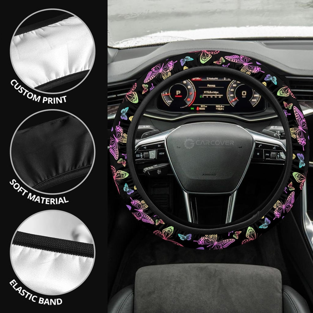 Butterfly Steering Wheel Covers Custom Colorful Butterfly Car Accessories