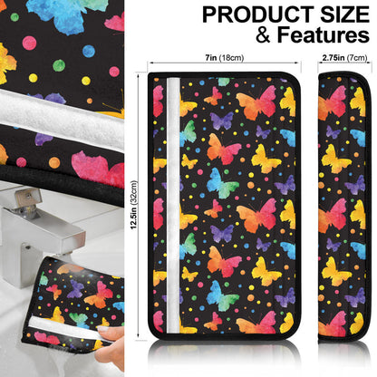 Butterfly Water Color Premium Custom Car Seat Belt Covers