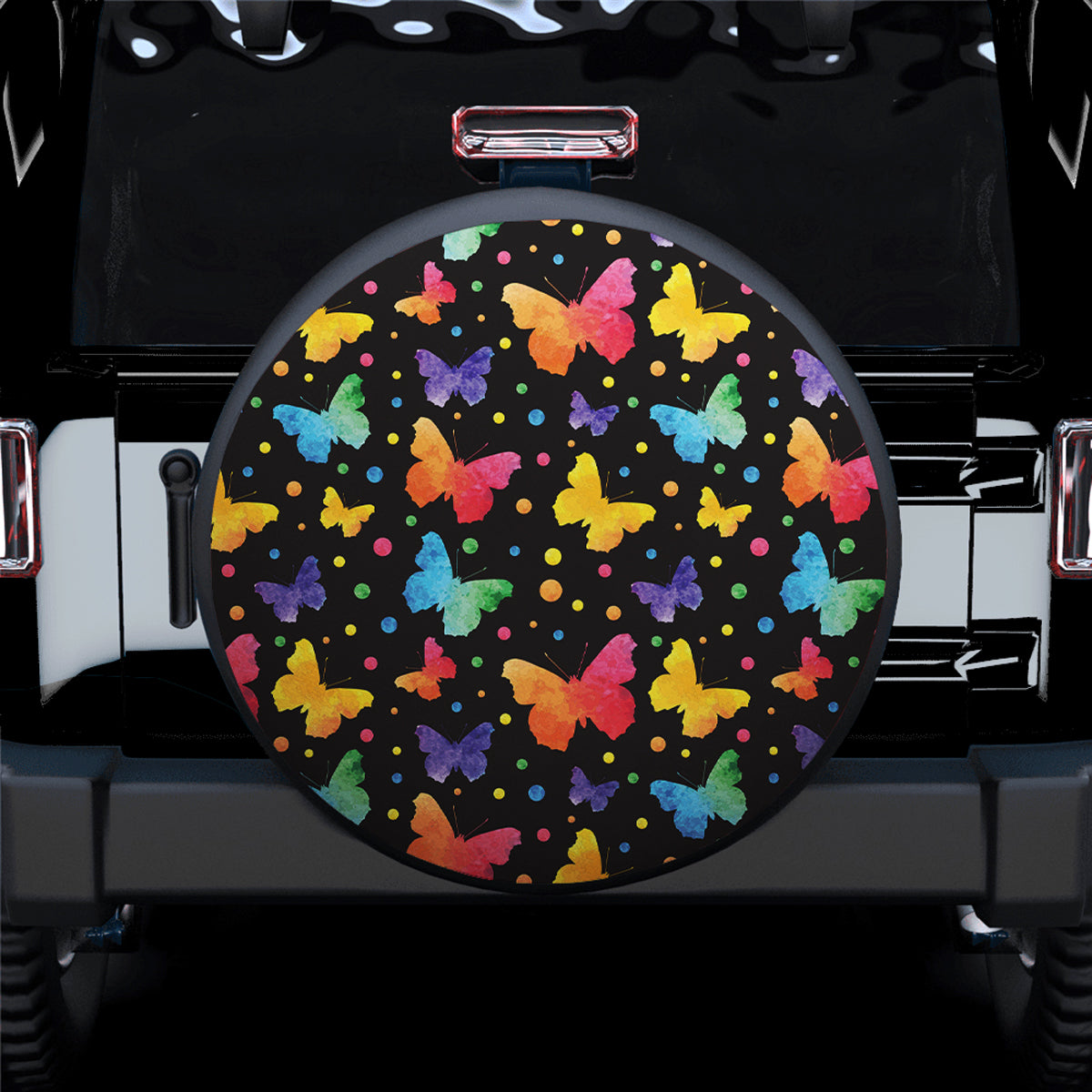 Butterfly Watercolor Spare Tire Cover