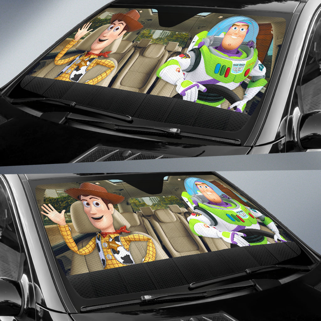 Buzz Lightyear And Woody Car Auto Sunshades