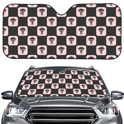 Caduceus Pattern Print Car Windshield Sun Shade