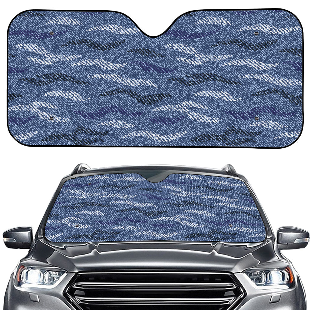 Camo Denim Jeans Pattern Print Car Windshield Sun Shade