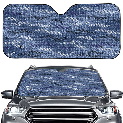Camo Denim Jeans Pattern Print Car Windshield Sun Shade