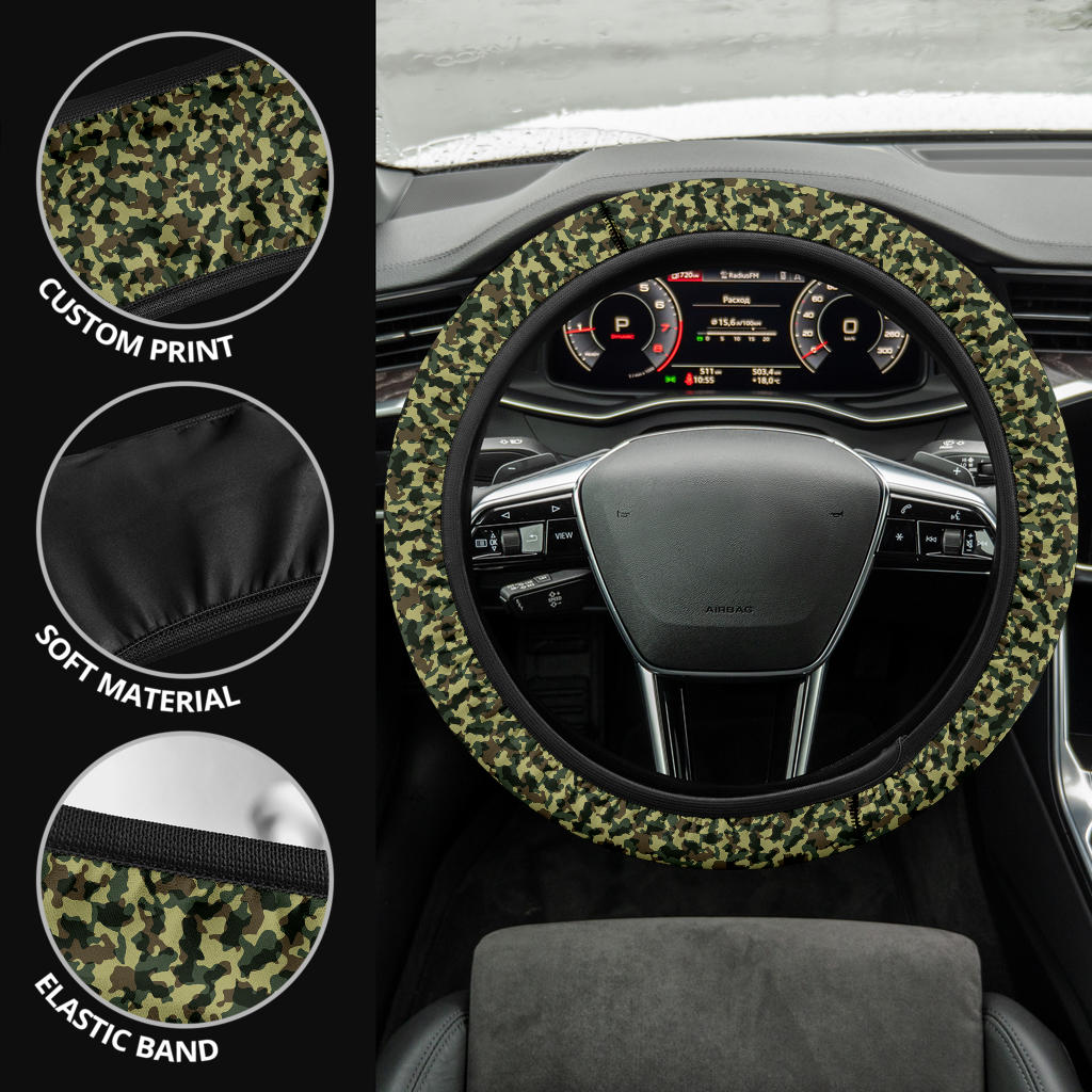 Camouflage Military US Army Premium Car Steering Wheel Cover