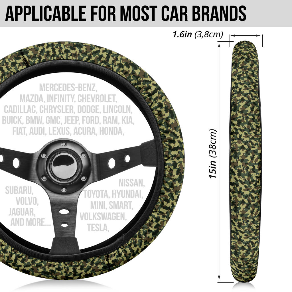 Camouflage Military US Army Premium Car Steering Wheel Cover