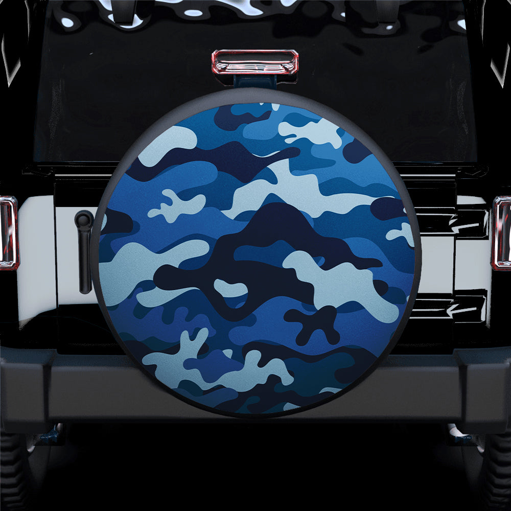 Camouflage US Army Bright Blue Print Texture Car Spare Tire Cover