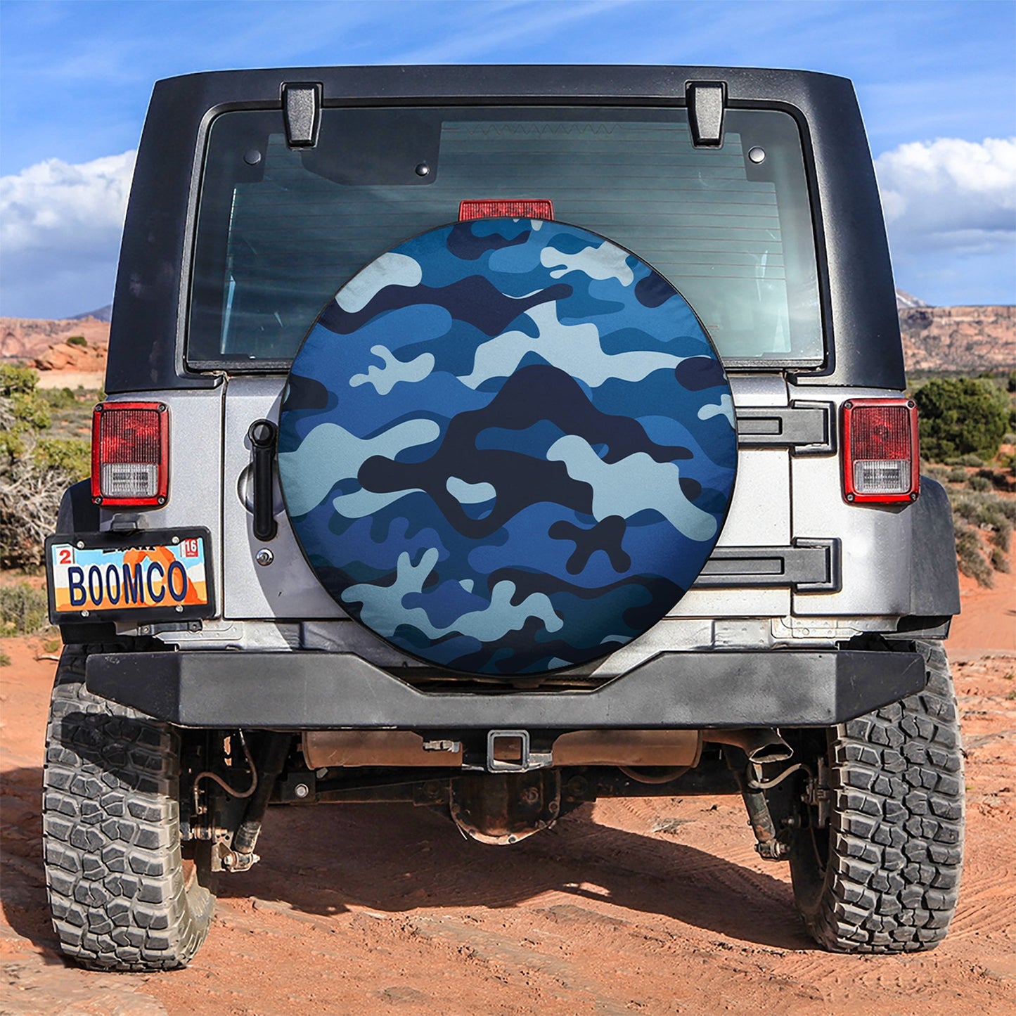 Camouflage US Army Bright Blue Print Texture Car Spare Tire Cover