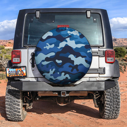 Camouflage US Army Bright Blue Print Texture Car Spare Tire Cover