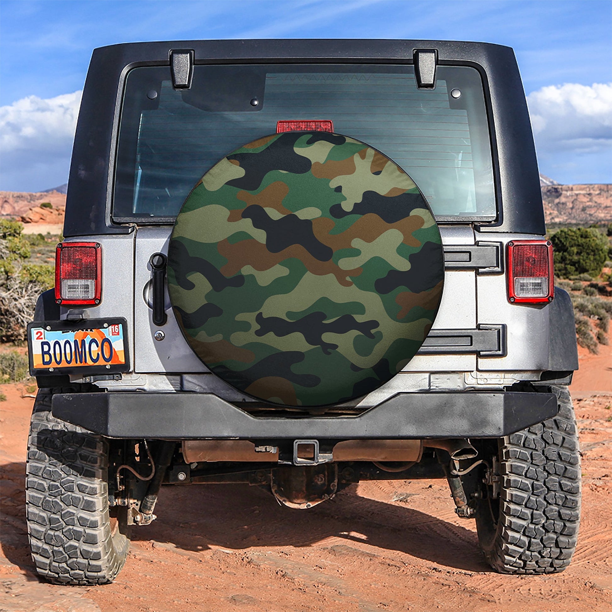 Camouflage US Army Bright Green Print Texture Car Spare Tire Cover