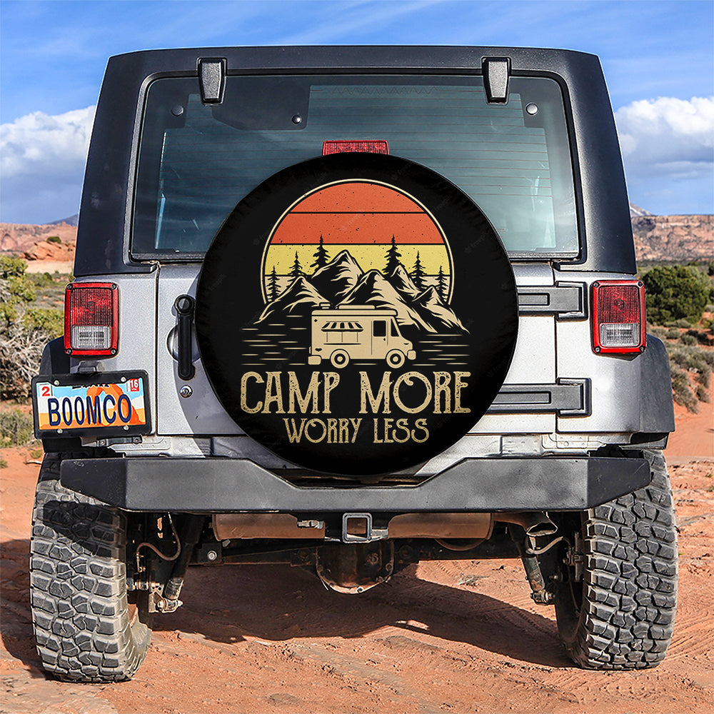 Camp More Worry Less Funny Camping Jeep Car Spare Tire Cover