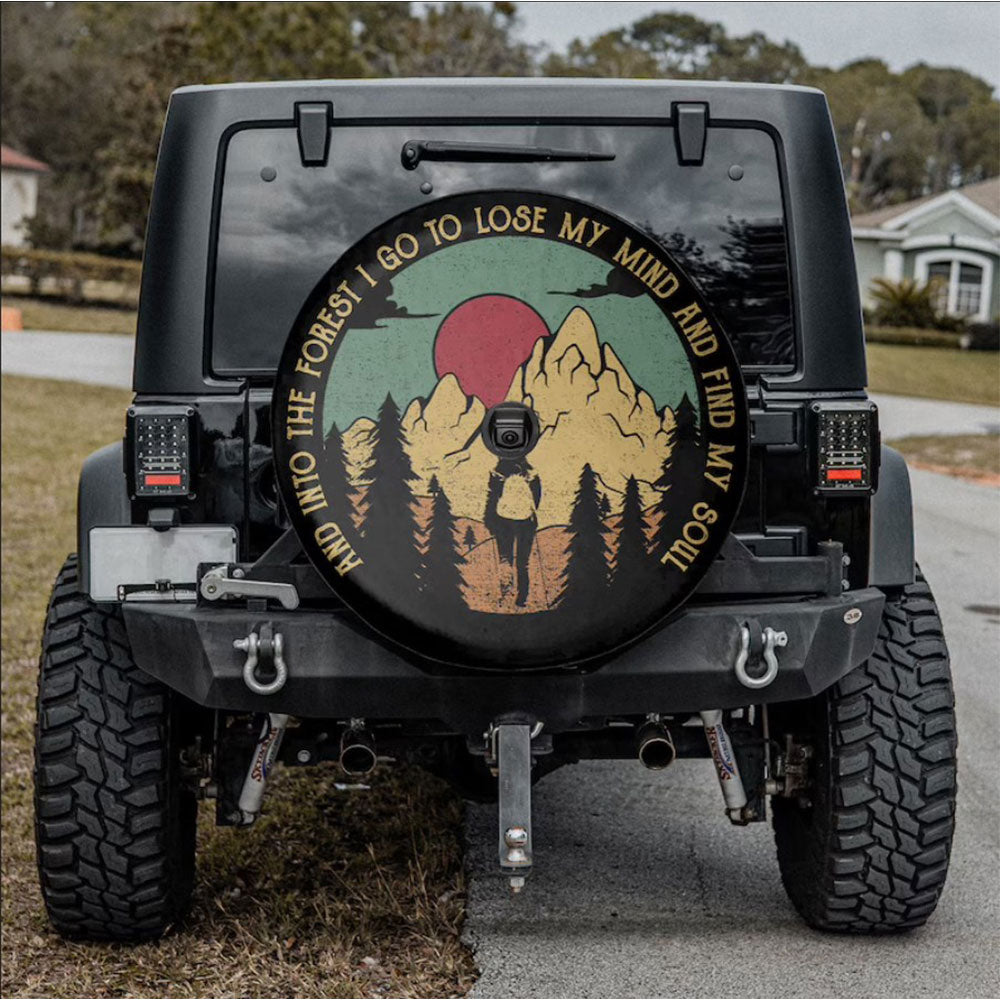 Camper Girl And Into The Forest I Go Car Spare Tire Cover
