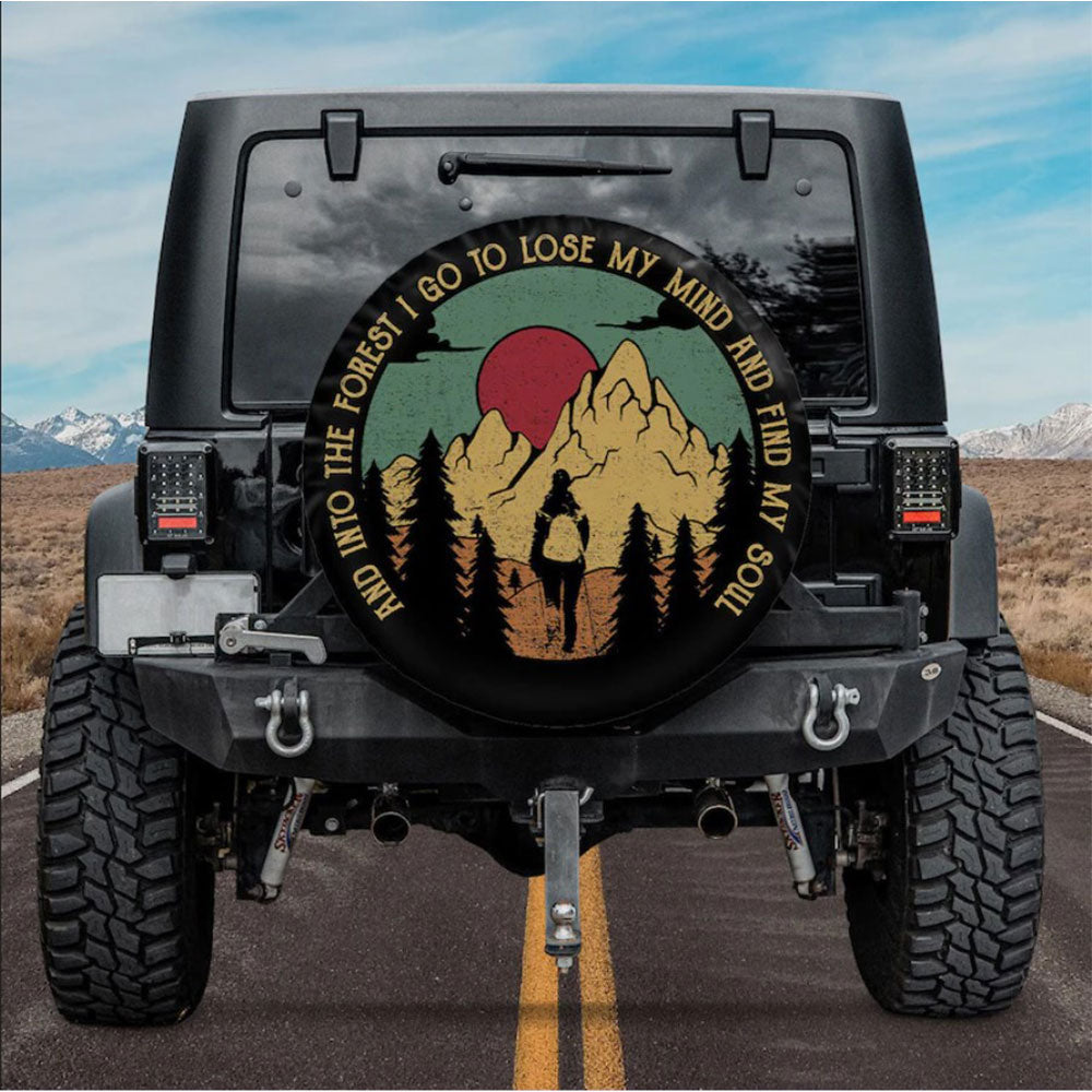 Camper Girl And Into The Forest I Go Car Spare Tire Cover