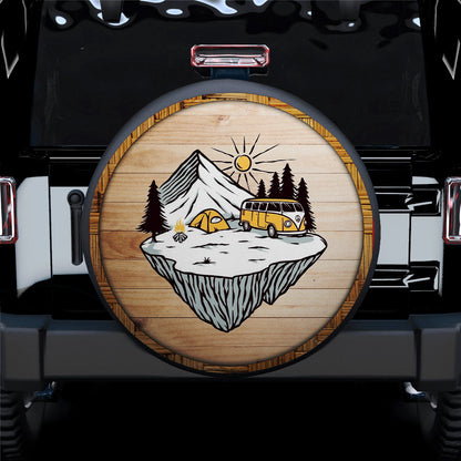 Camping Art Hippie Mountain Car Spare Tire Cover