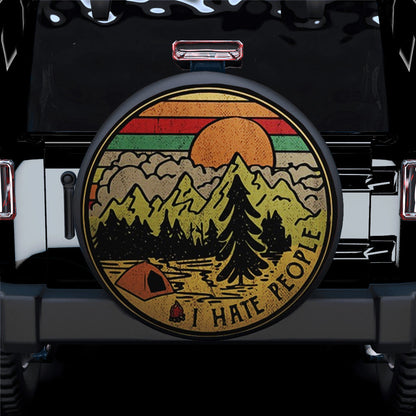 Camping I Hate People Vintage Spare Tire Cover