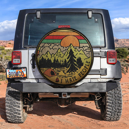 Camping I Hate People Vintage Spare Tire Cover