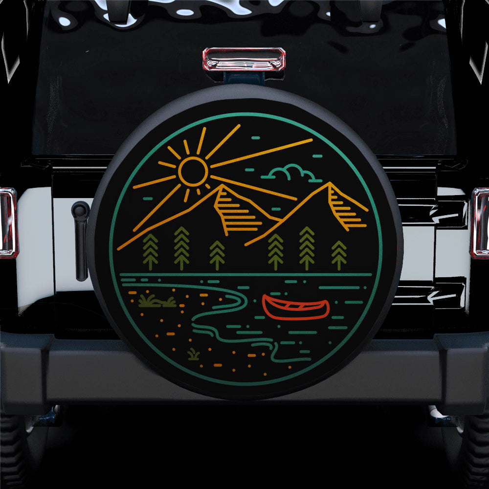 Camping Nature Wild Badge Patch Pin Graphic Jeep Car Spare Tire Cover
