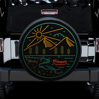 Camping Nature Wild Badge Patch Pin Graphic Jeep Car Spare Tire Cover
