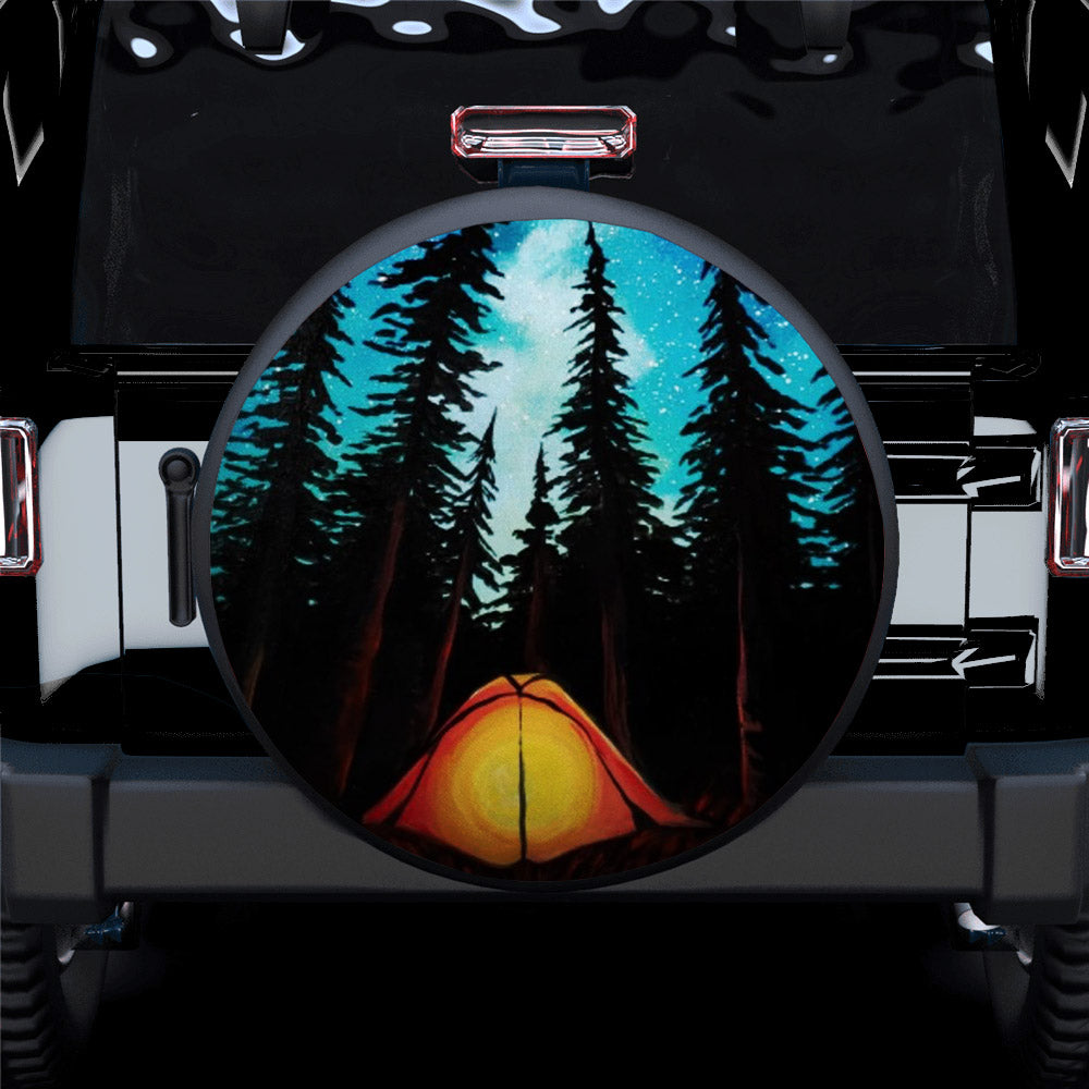 Camping Night Sky Car Spare Tire Cover