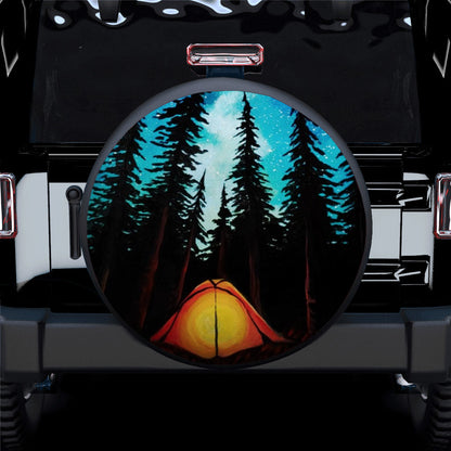 Camping Night Sky Car Spare Tire Cover