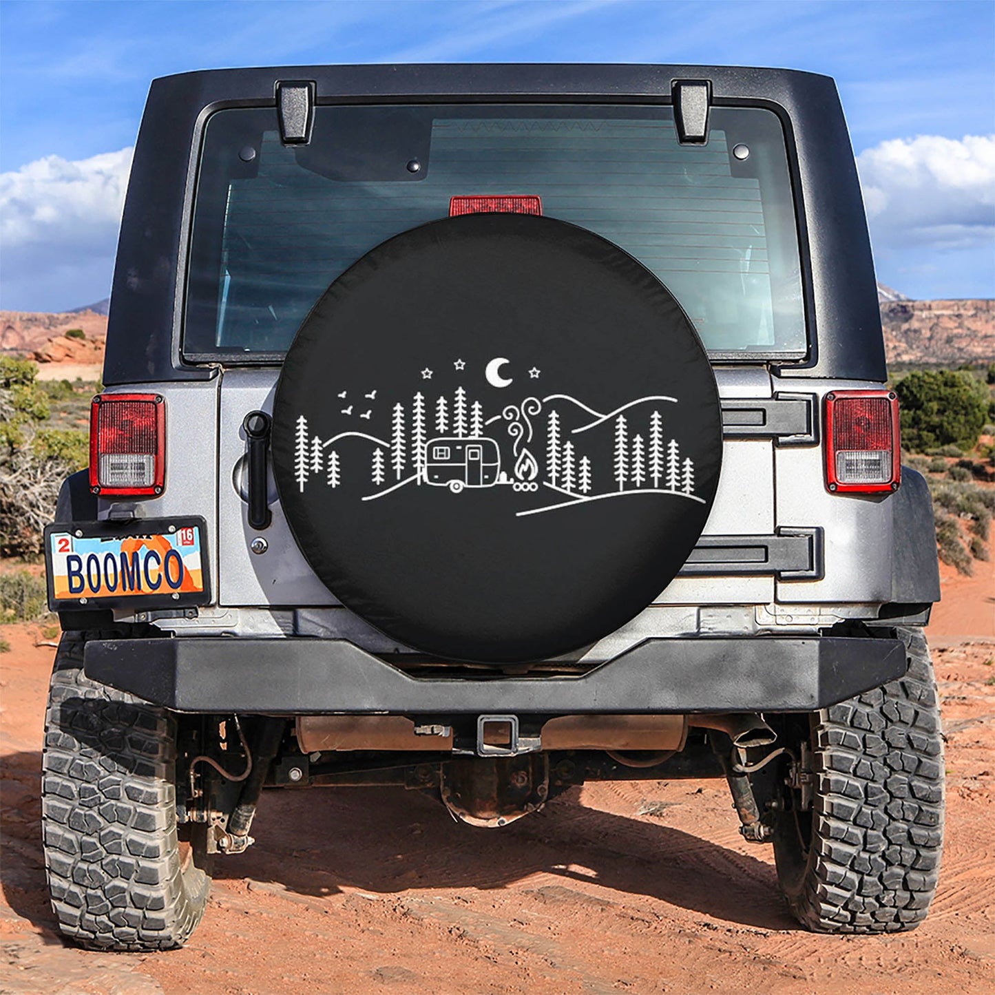 Camping Scene Car Spare Tire