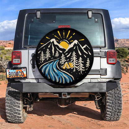 Camping Site Mountain Vibes Car Spare Tire Cover